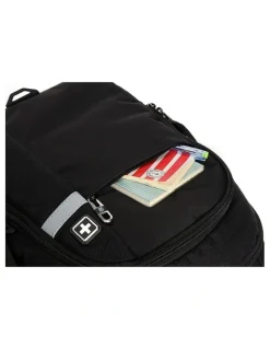 Suissewin Swiss Waterproof Laptop Backpack Travel Business Work Bag Black