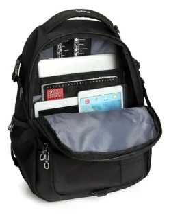 Suissewin Swiss Waterproof Laptop Backpack Travel Business Work Bag Black