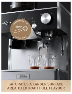 Sunbeam Origins Dual Thermo Block Espresso Coffee Machine EMM7300SS