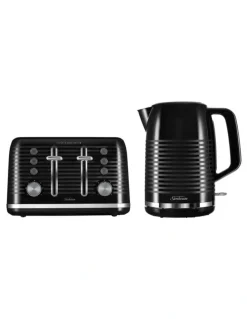 Sunbeam Rise and Shine Collection Kettle and Toaster Set Pack Up in Black