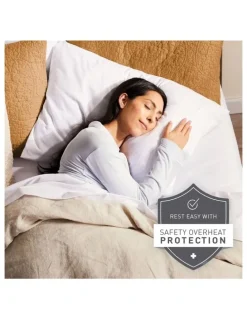 Sunbeam Sleep Perfect Quilted Electric Blanket in White