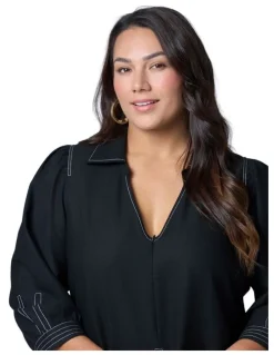 Sunday in the City Midnight Muse Midi Shirt Dress
