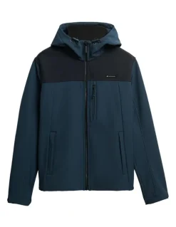 Superdry Hooded Soft Shell Tech Tracker in Flex Navy