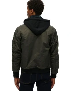 Superdry Military MA1 Bomber Jacket in Washed Dark Green