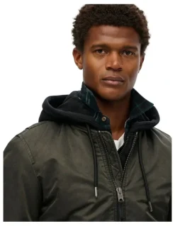 Superdry Military MA1 Bomber Jacket in Washed Dark Green
