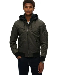 Superdry Military MA1 Bomber Jacket in Washed Dark Green