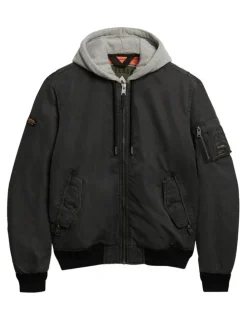 Superdry Military MA1 Bomber Jacket in Washed Black