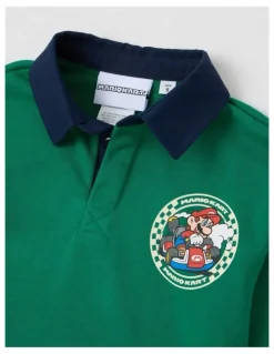 Super Mario Mario Rugby Sweat Top in Green