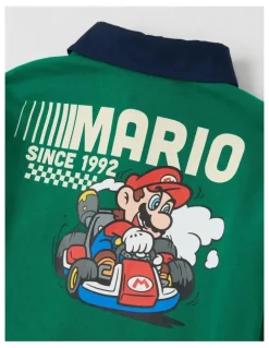 Super Mario Mario Rugby Sweat Top in Green