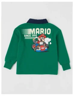 Super Mario Mario Rugby Sweat Top in Green