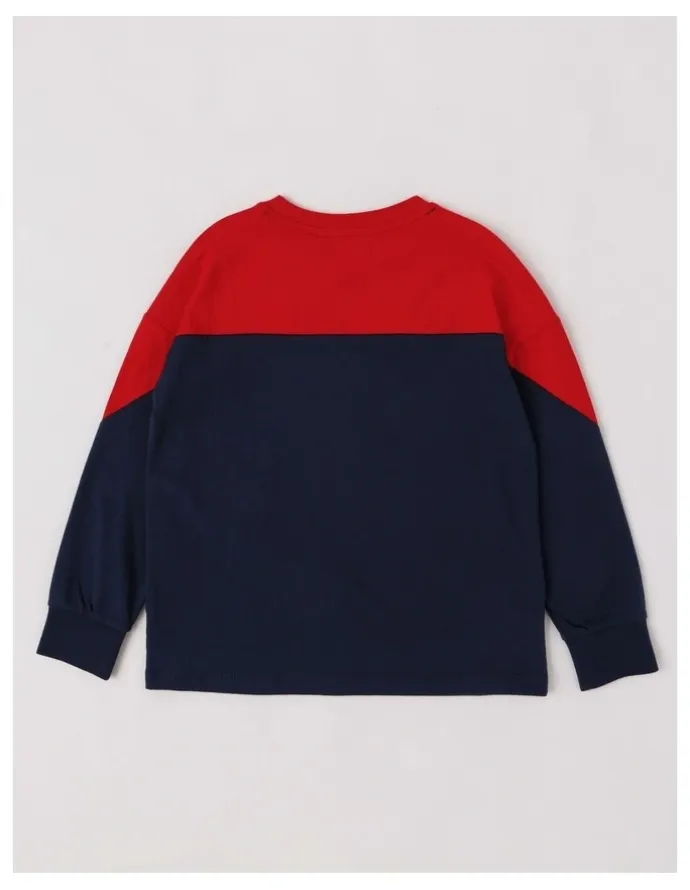 Super Mario Mario Spliced Long Sleeve T-Shirt in Navy