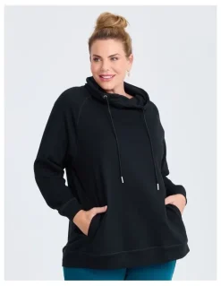 Taking Shape Drawstring Collar Sweater in Black