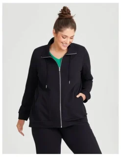 Taking Shape Funnel Neck Active Jacket in Black