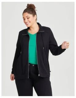 Taking Shape Funnel Neck Active Jacket in Black