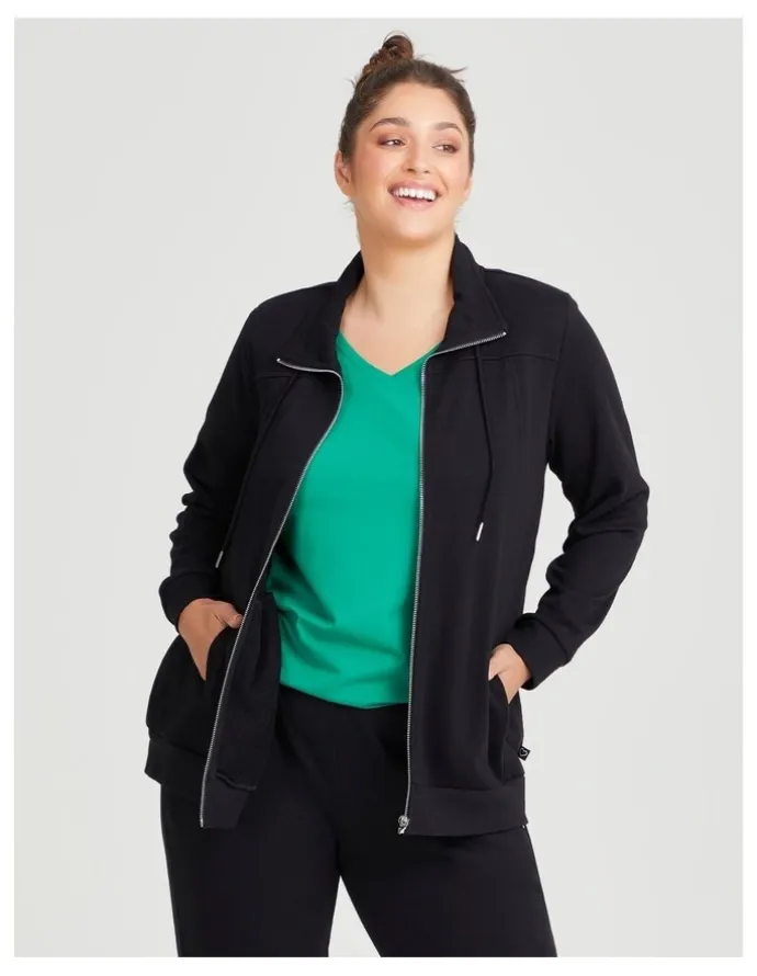 Taking Shape Funnel Neck Active Jacket in Black