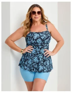 Taking Shape Ink Garden Trim Detail Tankini Print