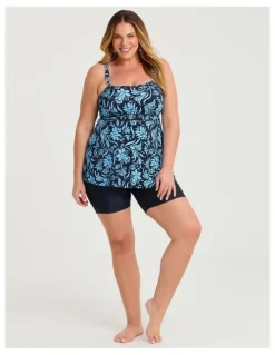 Taking Shape Ink Garden Trim Detail Tankini Print