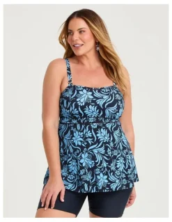 Taking Shape Ink Garden Trim Detail Tankini Print