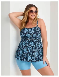 Taking Shape Ink Garden Trim Detail Tankini Print