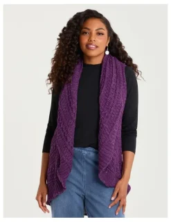Taking Shape Lurex Thread Cascading Vest Purple