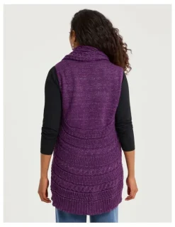 Taking Shape Lurex Thread Cascading Vest Purple