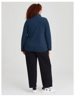 Taking Shape Polar Fleece Zip Front Jacket in Navy