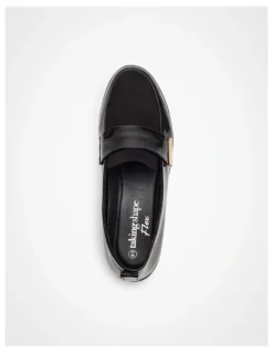 Taking Shape Trim Wedge Loafer in Black