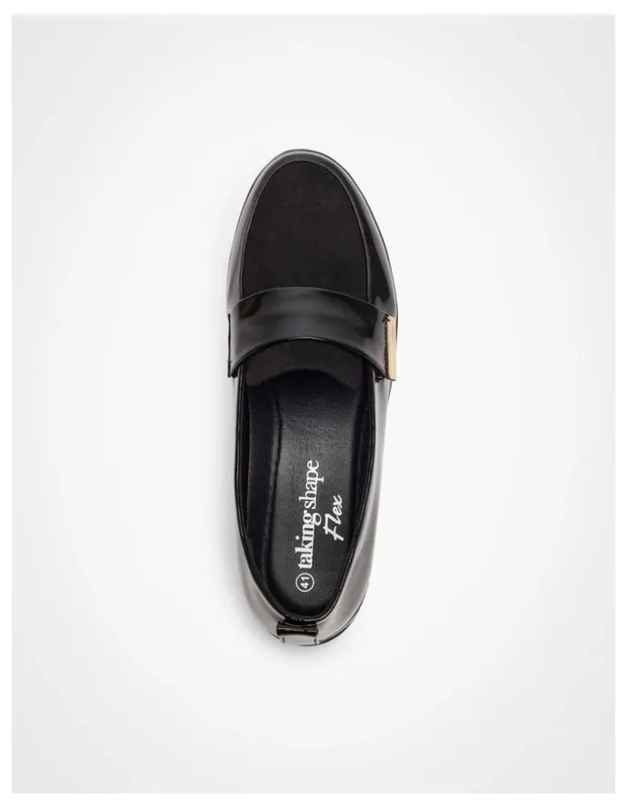 Taking Shape Trim Wedge Loafer in Black