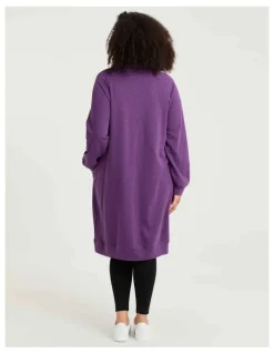 Taking Shape Zip Collar Sweat Dress Mulberry Purple