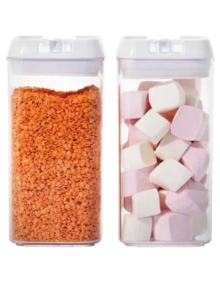 The Cooks Collective Airtight Food Canister 1200ml Set of 2 in White