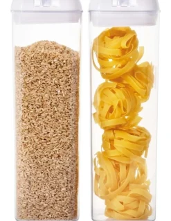The Cooks Collective Airtight Food Canister 1900ml Set of 2 in White