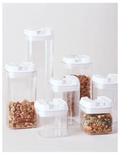 The Cooks Collective Airtight 7 Piece Food Canister Set in Clear