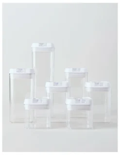 The Cooks Collective Airtight 7 Piece Food Canister Set in Clear
