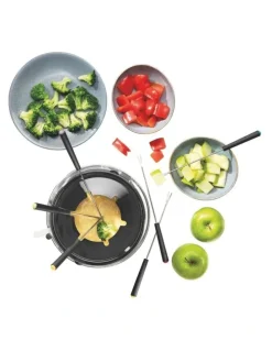 The Cooks Collective Essentials Fondue 6 Person Set - Black