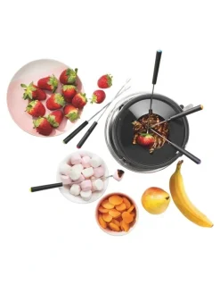 The Cooks Collective Essentials Fondue 6 Person Set - Black