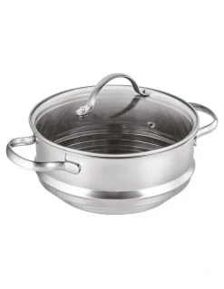 The Cooks Collective Essentials Universal Steamer with lid - 16cm, 18cm & 20cm