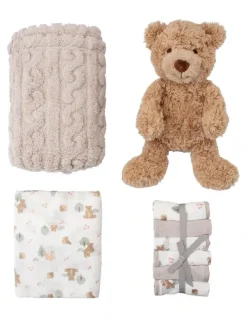 The Little Linen Company Boxed Gift Set in Brown