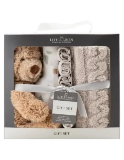 The Little Linen Company Boxed Gift Set in Brown