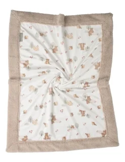 The Little Linen Company Bushland Bear Snuggle Blanket in Multi
