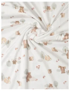 The Little Linen Company Bushland Bear Snuggle Blanket in Multi