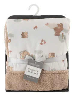The Little Linen Company Bushland Bear Snuggle Blanket in Multi