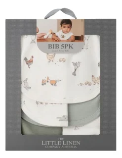 The Little Linen Company Farmyard Lamb Jersey Bib 5 Pack in Multi