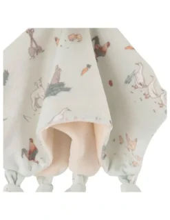 The Little Linen Company Farmyard Cow Lovie Comforter in Green