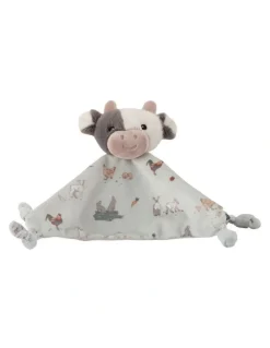 The Little Linen Company Farmyard Cow Lovie Comforter in Green