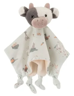 The Little Linen Company Farmyard Cow Lovie Comforter in Green