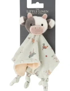 The Little Linen Company Farmyard Cow Lovie Comforter in Green