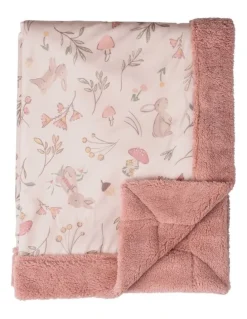 The Little Linen Company Harvest Bunny Snuggle Blanket in Pink