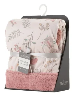 The Little Linen Company Harvest Bunny Snuggle Blanket in Pink