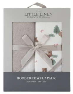 The Little Linen Company Hooded Towel 2 Pack in Brown