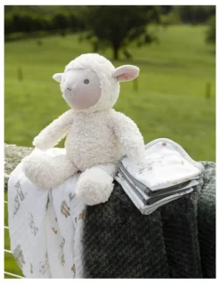 The Little Linen Company Little Linen Farmyard Lamb Boxed Gift Set